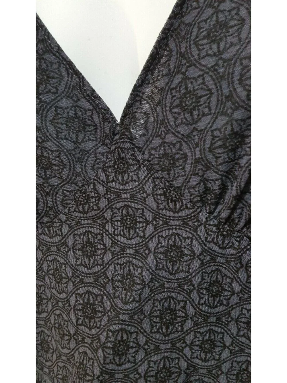 Y2K Michael Kors Womens Top Black Gray Ruffle Tiered Babydoll Sleeveless Size S